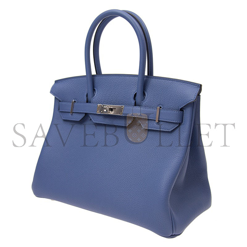 H**me5 master handbags birkin 30 7e togo handbag bleu brighton (30*23*15cm)